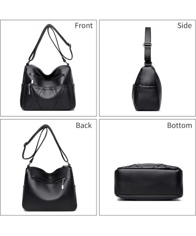 Purses for Women Soft PU Leather Handbags Ladies Crossbody Purse Multi Pocket Shoulder Bag Pocketbooks (Black) Black $28.77 S...