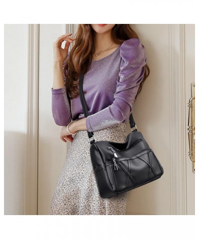 Purses for Women Soft PU Leather Handbags Ladies Crossbody Purse Multi Pocket Shoulder Bag Pocketbooks (Black) Black $28.77 S...