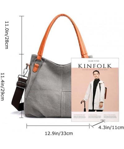 Women Soft New Large-capacity Canvas Simple Casual Shoulder Messenger Female Tote Satchel Crossbody Bag Khaki $18.79 Totes