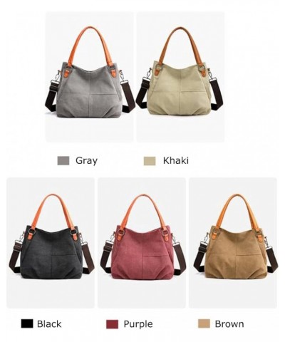 Women Soft New Large-capacity Canvas Simple Casual Shoulder Messenger Female Tote Satchel Crossbody Bag Khaki $18.79 Totes