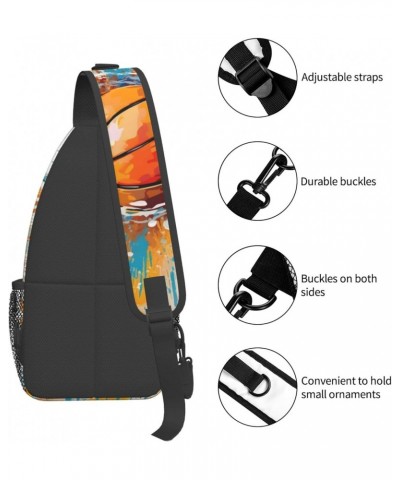 Splash Sports Basketball Crossbody Sling Bag for Men Women Sling Backpack Shoulder Bag Casual Hiking Daypack Chest Bag for Tr...