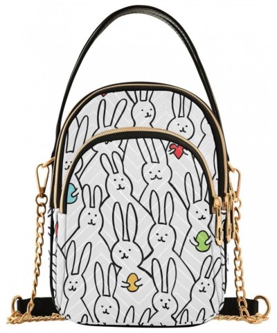 Easter Eggs Bunnies Crossbody Bag for Women Cell Phone Purse Wallet with Removable Chain Shoulder Handbag for Travel Phone Wo...