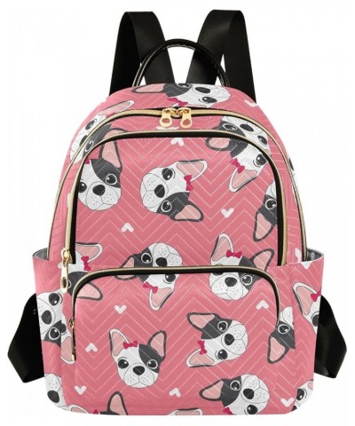 Cartoon Cute Dogs Mini Backpack Purse for Women, Pink Puppies Travel Backpack Fashion Backpack Lightweight Shoulder Bag Small...