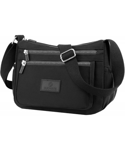 Purses for Women Nylon Multi Pocket Crossbody Bag Ladies Travel Handbag Shoulder Handbags Black $11.19 Shoulder Bags