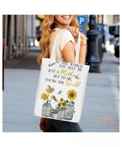 Plain Canvas Tote Bags 32x38 Cm Vintage Sunflower Dragonfly Tote Bag With Zipper for Women Grocery Shopping Gift Bag Style-3 ...