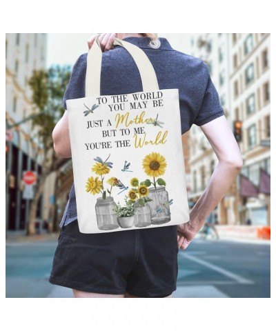 Plain Canvas Tote Bags 32x38 Cm Vintage Sunflower Dragonfly Tote Bag With Zipper for Women Grocery Shopping Gift Bag Style-3 ...