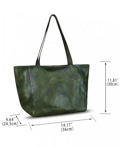 Genuine Leather Handbag Bag for Women Vintage Leather Shoulder Bag Purse Handmade Tote Bag Crossbody Pouch Green $55.42 Totes