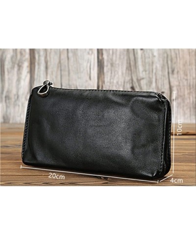 Clutch Bag Men's Soft Leather Clutch Long Wallet Fashion Casual Business Phone Bag 10*4*20cm D $54.76 Wallets