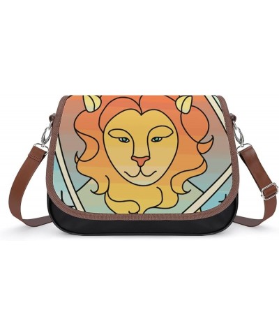 Printed Crossbody Bag Shoulder Bag PU Leather Women's Designer Satchels Comic Libra Color9 $27.83 Satchels