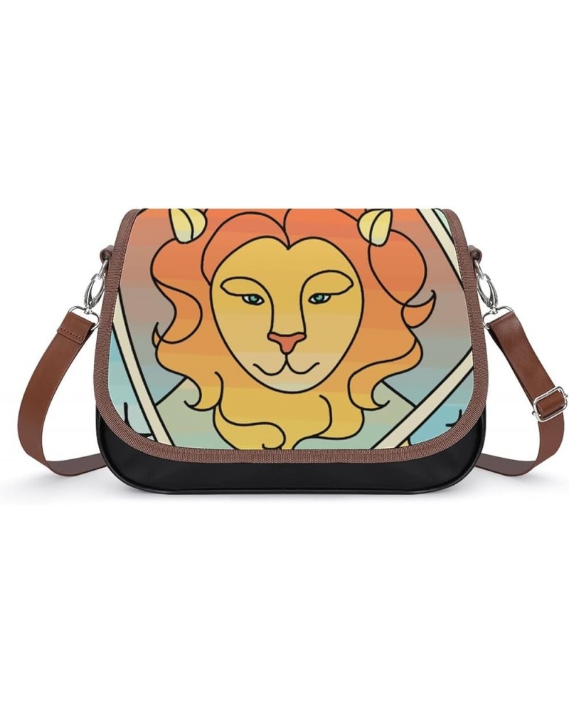 Printed Crossbody Bag Shoulder Bag PU Leather Women's Designer Satchels Comic Libra Color9 $27.83 Satchels