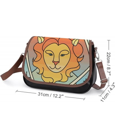 Printed Crossbody Bag Shoulder Bag PU Leather Women's Designer Satchels Comic Libra Color9 $27.83 Satchels