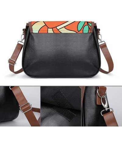 Printed Crossbody Bag Shoulder Bag PU Leather Women's Designer Satchels Comic Libra Color9 $27.83 Satchels