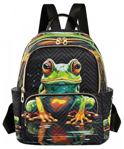 Black Frog Quilted Backpack for Women Shoulder Bags Purses Travel Bag for Daily Work Nurse S Medium $13.33 Backpacks