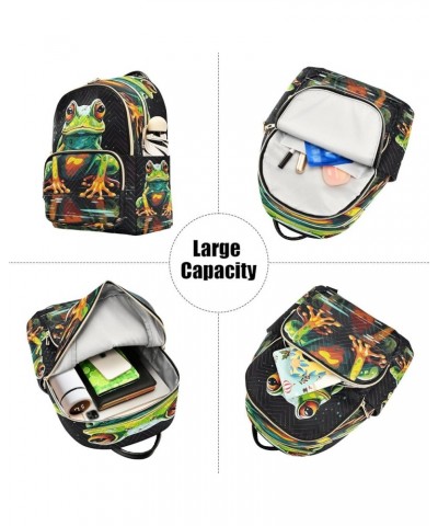 Black Frog Quilted Backpack for Women Shoulder Bags Purses Travel Bag for Daily Work Nurse S Medium $13.33 Backpacks