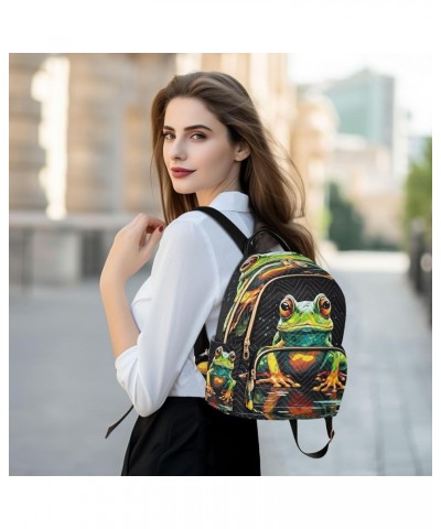 Black Frog Quilted Backpack for Women Shoulder Bags Purses Travel Bag for Daily Work Nurse S Medium $13.33 Backpacks