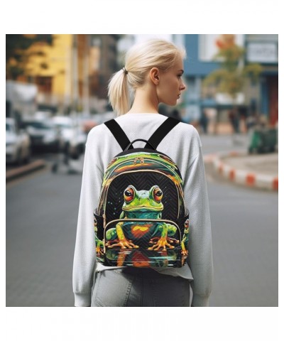 Black Frog Quilted Backpack for Women Shoulder Bags Purses Travel Bag for Daily Work Nurse S Medium $13.33 Backpacks