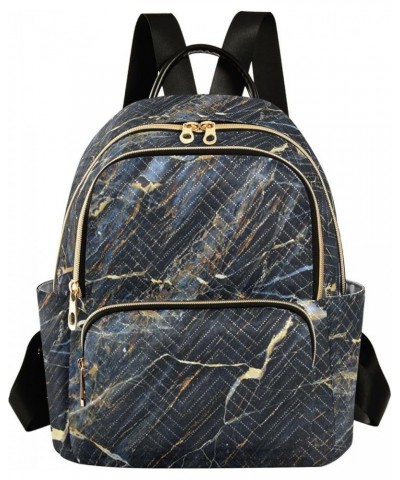 Women Backpack Marble Black Gold Durable Travel Backpack Lightweight Handbag Lady Purse Roomy Double Zipper Weekend Bag for E...