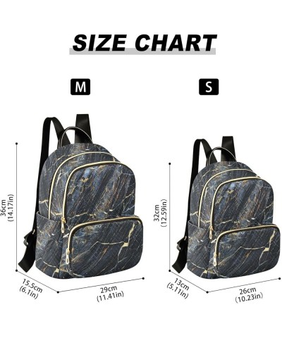 Women Backpack Marble Black Gold Durable Travel Backpack Lightweight Handbag Lady Purse Roomy Double Zipper Weekend Bag for E...