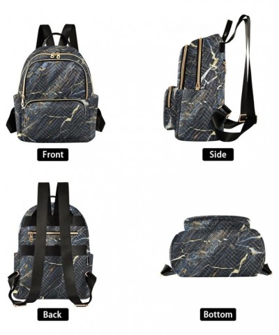 Women Backpack Marble Black Gold Durable Travel Backpack Lightweight Handbag Lady Purse Roomy Double Zipper Weekend Bag for E...