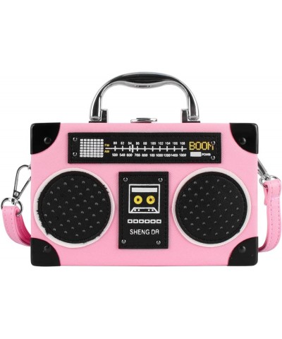 Retro Cassette Evening Clutch Purse Crystal Inlaid Bling Crossbody Shoulder Bag for Graduation Wedding Party S-pink $14.84 Ev...