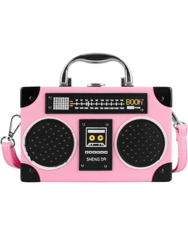 Retro Cassette Evening Clutch Purse Crystal Inlaid Bling Crossbody Shoulder Bag for Graduation Wedding Party S-pink $14.84 Ev...