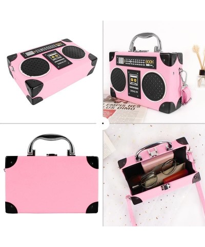 Retro Cassette Evening Clutch Purse Crystal Inlaid Bling Crossbody Shoulder Bag for Graduation Wedding Party S-pink $14.84 Ev...