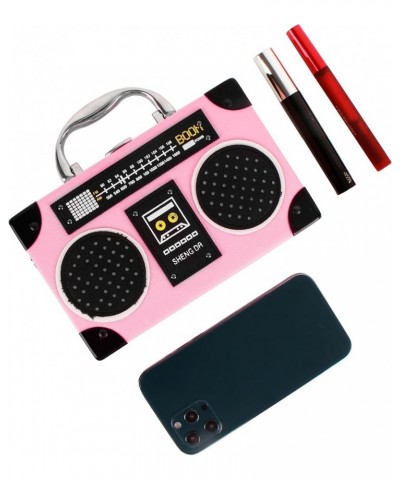 Retro Cassette Evening Clutch Purse Crystal Inlaid Bling Crossbody Shoulder Bag for Graduation Wedding Party S-pink $14.84 Ev...