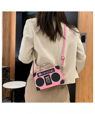 Retro Cassette Evening Clutch Purse Crystal Inlaid Bling Crossbody Shoulder Bag for Graduation Wedding Party S-pink $14.84 Ev...