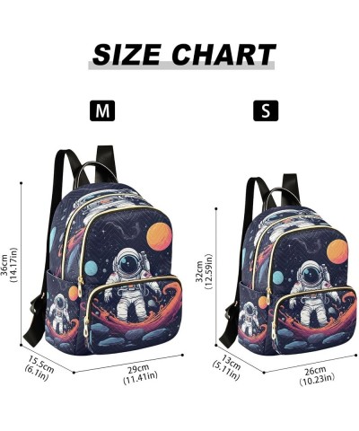 Planet Cool Astronaut Quilted Backpack for Women Shoulder Bag Purse Travel Bags for Nurse Work Daily M Small $13.02 Backpacks