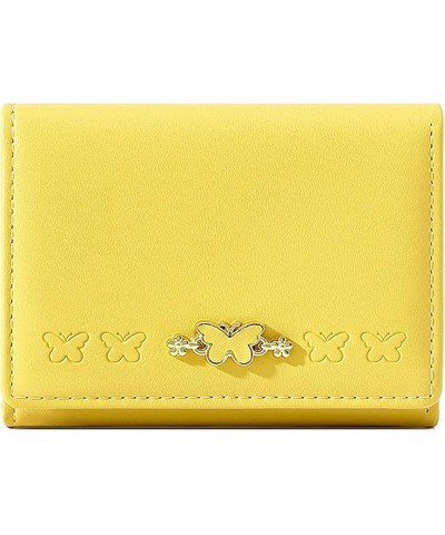 Women Wallet Small Slim Trifold Cute Butterfly Short Purse Pocket Wallet for Teen Girls (Green) Yellow $8.66 Wallets