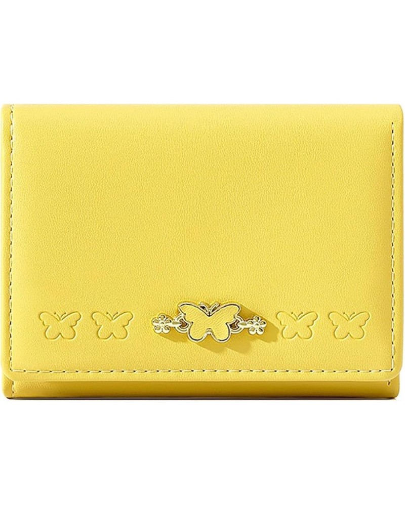 Women Wallet Small Slim Trifold Cute Butterfly Short Purse Pocket Wallet for Teen Girls (Green) Yellow $8.66 Wallets