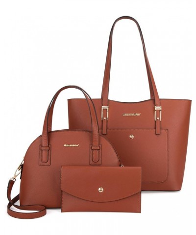 3PCS Purses for Women Tote Purse and Wallet Set Shoulder Satchel Bags Z Handbag Brown $22.94 Totes