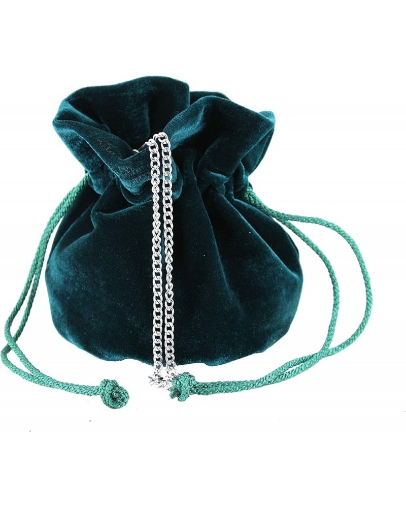 British Hand Made Fantasy Suede Velvet Drawstring Clutch Shoulder Cross-body Bag Teal Green Blue $26.09 Clutches