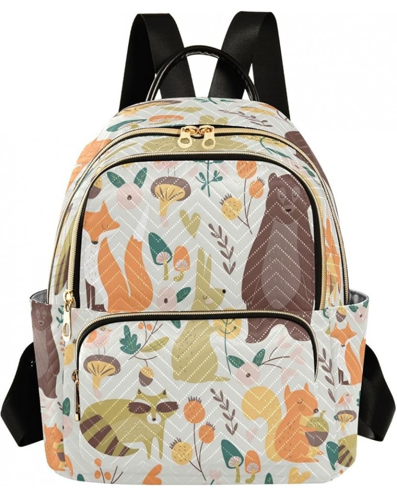 Women Backpack Purse Cute Fox Raccoon Squirrel Fashion Shoulder Bags Travel Backpack Small Daypacks M Medium $12.74 Backpacks