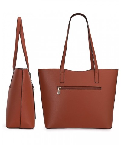 3PCS Purses for Women Tote Purse and Wallet Set Shoulder Satchel Bags Z Handbag Brown $22.94 Totes