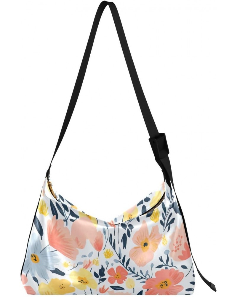 Flowers Floral Rose Tote Bag for Women Large Hobo Bags Crossbody Bags Shopping Work Bag with Adjustable Strap for School Men ...