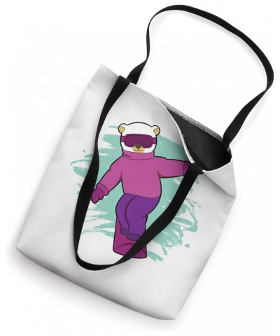 Winter Ice Bear Polar On Snowboard Snowboarding Tote Bag $12.45 Totes