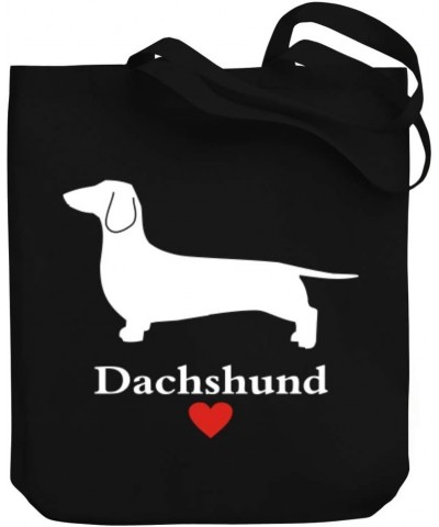 Dachshund love Canvas Tote Bag 10.5" x 16" x 4 $18.40 Totes