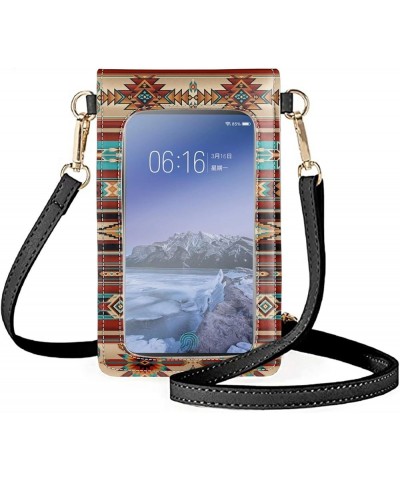 Southwestern Tribal Horse Aztec Crossbody Phone Purse for Women Traditional Tribal Geometric $10.06 Crossbody Bags