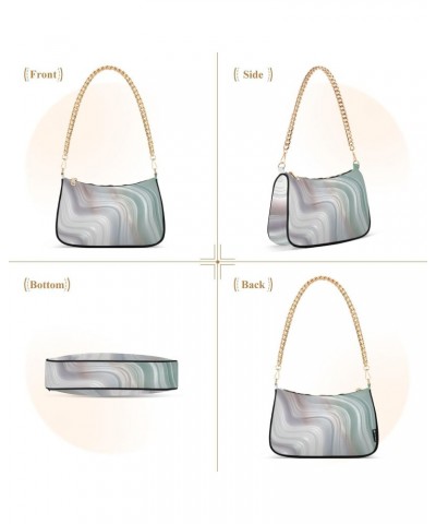 Crossbody Bags for Women Shoulder Purse Colorful Pearly Agate Handbags Stylish Clutch Purse with Chain Strap $13.50 Totes