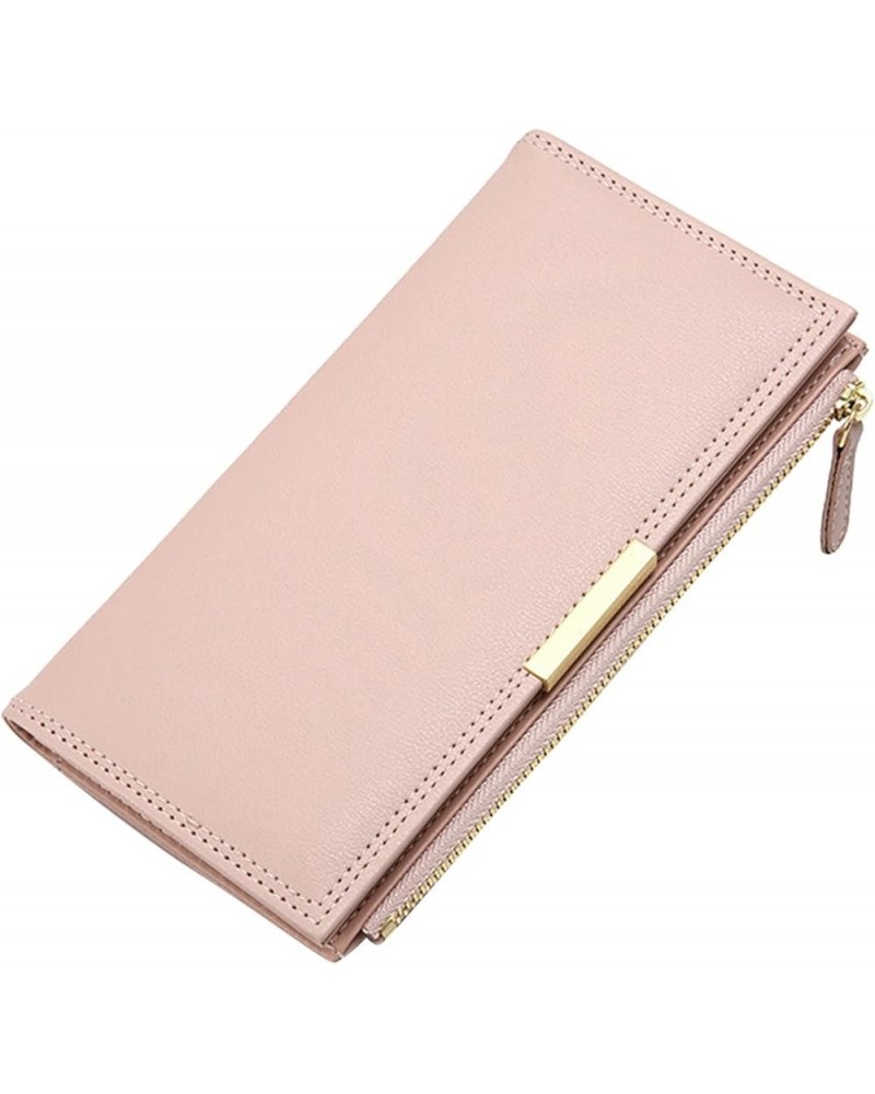 Women Wallet Fashion New Pattern Wallet Simple Solid Color Long Multi Card Versatile Handbag Wallet (Khaki, One Size) Pink On...