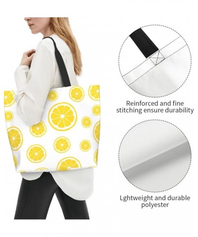 Tropical Leaves Tote Bag Shoulder Bag for Women 19.7x15.7Inch Lemon Print $14.83 Shoulder Bags