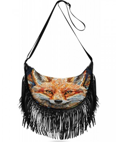 Bag Purses for Woman Fringe Crossbody Bags for Ladies Trendy Shoulder Bag for Women Medium Size Style Illustration Fox $9.66 ...