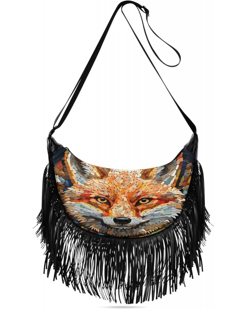 Bag Purses for Woman Fringe Crossbody Bags for Ladies Trendy Shoulder Bag for Women Medium Size Style Illustration Fox $9.66 ...