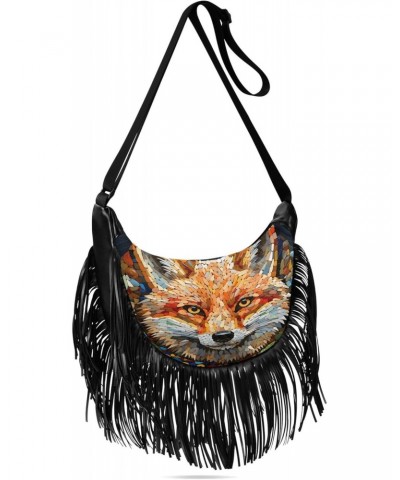 Bag Purses for Woman Fringe Crossbody Bags for Ladies Trendy Shoulder Bag for Women Medium Size Style Illustration Fox $9.66 ...