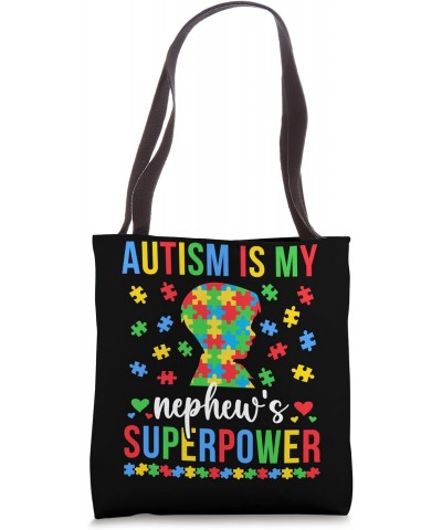 My Nephew's Superpower Proud Autism Tia Autism Awareness Tote Bag $15.11 Totes