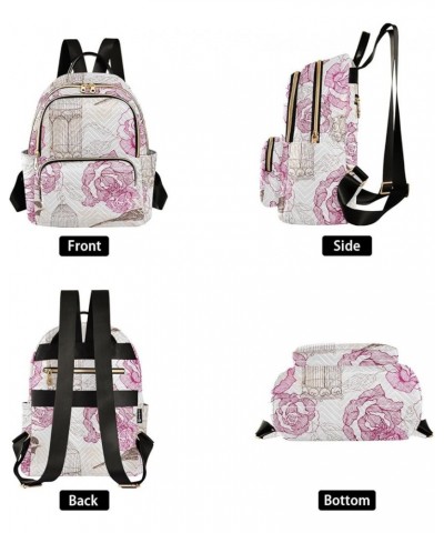 Vintage Pink Flower Bird and Cage Casual Fashion Polyester Travel Rucksack Shoulder Bag Color Small $17.76 Backpacks