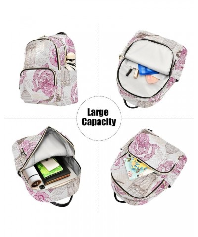 Vintage Pink Flower Bird and Cage Casual Fashion Polyester Travel Rucksack Shoulder Bag Color Small $17.76 Backpacks