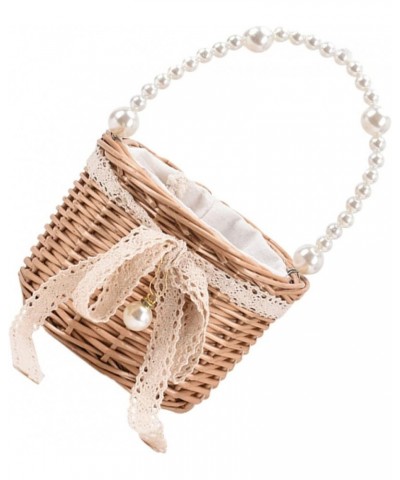 hand pearl bag All- match Handbag Rattan Storage Basket water Woven Fruit Basket flower basket womens crossbody handbags Wome...