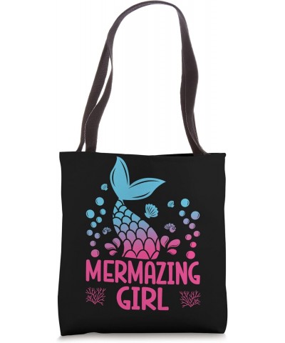 Mermazing Girl Seashell Mermaid Tail Beach Summer Vibes Tote Bag $13.50 Totes